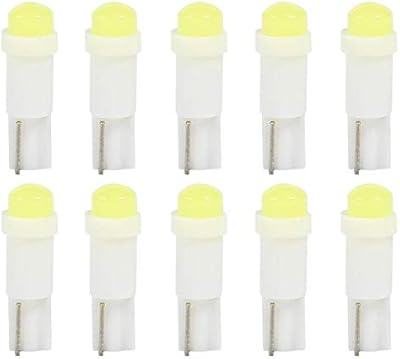 Soldottm 10 pieces T5 12V LED 1 SMD car interior lighting for dashboard (10 -room package, white).. Shop with purpose at DIAYTAR NIGERIA and receive your purchases at unbeatable prices within the week.