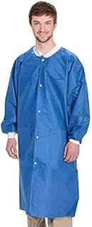 Amazing disposable laboratory blouses. Package of 10 blue work blouses for adults 2X-Large. 40 g/m2 EPI SMS clothing with front buttons on the front, cuffs and knitted collar, 3 pockets. Unisex integral protection work clothes... Discover the perfect balance of selection and value with DIAYTAR NIGERIA's nationwide e-commerce platform.