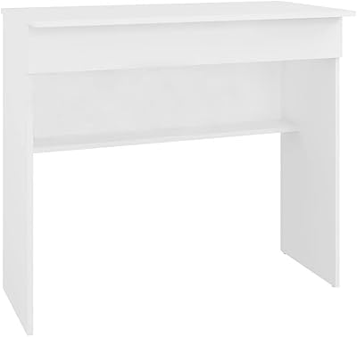 BRV MOVES office table, in medium density particle board, thickness 15 mm, with plastic parts, white color, height 79.5 x width 44.5 x depth 90 cm, BHO 21-06 model.. DIAYTAR NIGERIA: Nigeria's answer to affordable online shopping with reliable 5-8 day delivery guarantee.