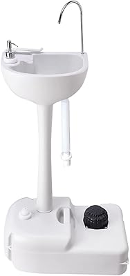 Gluckluz portable sink for outdoor campsite, hand washing sink with 17 l water tank, foot pump, soap dispenser, garden tablet for garden, trip, garage.. DIAYTAR NIGERIA brings the marketplace to your home with budget-friendly prices and nationwide delivery.