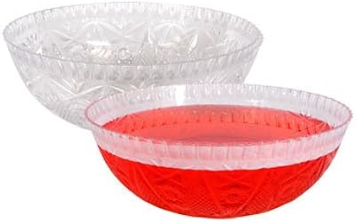 Package of 2 round plastic food bowls cut into crystal for salads, punchs or treats... From fashion trends to home essentials — find it on DIAYTAR Nigeria.