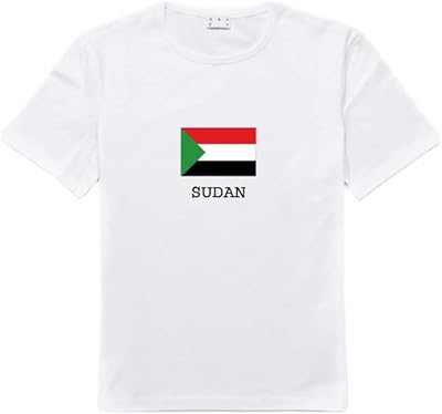 White t-shirt with the Sudan flag with the name of the country, size l, white, l.. Your ultimate shopping destination, DIAYTAR NIGERIA combines extensive selection with affordable shipping.