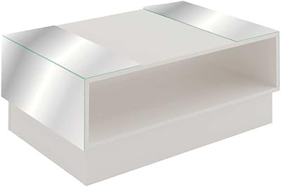 ARTELLY DETROIT CHASSE TABLE with mirror surface, broken white - Width 90.5 cm x depth 59 cm x height 35.5 cm.. Nigeria’s trusted store online — DIAYTAR Nigeria never disappoints.