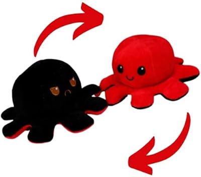 Reversible octopus plush doll Halle Bee Black and red octopus with feelings.. Shop smart, shop DIAYTAR - Nigeria's most affordable e-commerce platform with nationwide delivery.