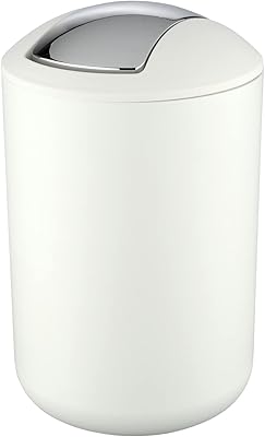 Winco brazil swivel cover trash can, plastic, light and durable, suitable for house and bathroom, capacity of 6.5 liters, 19.5x19.5x31 cm, white.. DIAYTAR NIGERIA: Your one-stop e-commerce destination with affordable prices and nationwide delivery in 5-8 days.