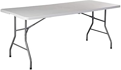 Light folding table and robust 6 -foot showway, perfect for crafts and outdoor events with comfortable transport handle (white).. Experience the future of shopping with DIAYTAR NIGERIA's extensive selection delivered in just 5-8 days.