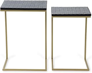 Home R Us Nash, black and golden foot table - set of 2.. Shop confidently with DIAYTAR NIGERIA, offering affordable prices and reliable delivery within a week.