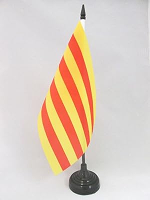 AZ FLAG Table Flag Catalonia 21 x 14 cm - Office flag Catalonia - 14 x 21 cm.. DIAYTAR NIGERIA: Empowering Nigerians with access to affordable products and reliable 5-8 day delivery.