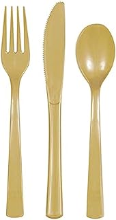 Set of plastic cutlery unique party, gold, pack of 18 pieces, 39505.. Shop with ease at DIAYTAR NIGERIA, Nigeria's premier e-commerce platform offering budget-friendly shipping.