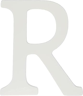 R-MOMENT Wooden wall letter decorated with the alphabet R for decoration child's bedroom, length 8 cm, white r, hcr-4704R.. Shopping made simple with DIAYTAR NIGERIA's vast selection and budget-friendly nationwide delivery.