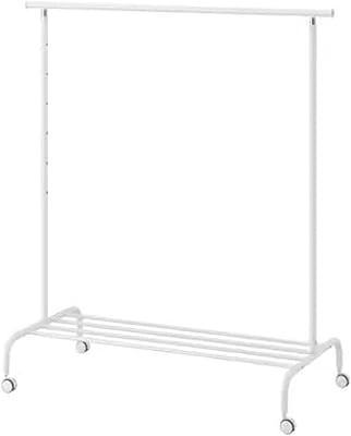 Ikea Rega coat and hats, white, metal, 111 x 51 x 126 cm.. DIAYTAR NIGERIA: Bridging the gap between consumers and quality products with affordable nationwide shipping.
