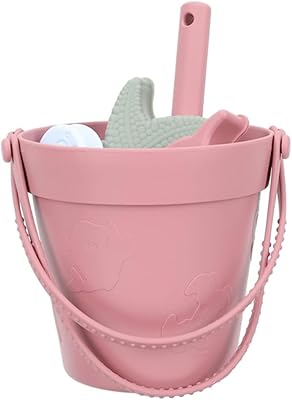Modern silicone beach bucket set set - soft, flexible, BPA, foldable and sun -resistant, Montessori educational toy for preschool children (pink).. Enjoy low prices, wide selections, and reliable delivery with DIAYTAR Nigeria.