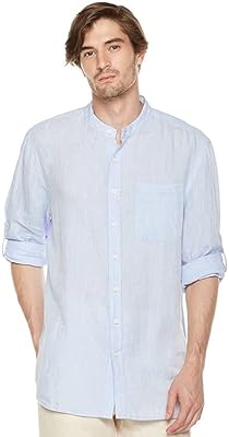 Chicjoc Linen Shirt long -sleeved for men 100% plain linen closure on the casual high high.. Shop smart with DIAYTAR NIGERIA, offering a vast product range delivered to your doorstep within a week.