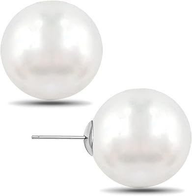 Large pearl earrings - classic earrings in false round pearls for hypoallergenic women for sensitive ears.. DIAYTAR NIGERIA: Revolutionizing how Nigerians shop with affordable prices and prompt delivery services.