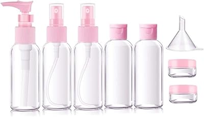 Set of waterproof plastic travel bottles for shampoo, lotion and creams - random colors (9 pieces).. DIAYTAR NIGERIA: Where affordability meets reliability with thousands of products delivered promptly.