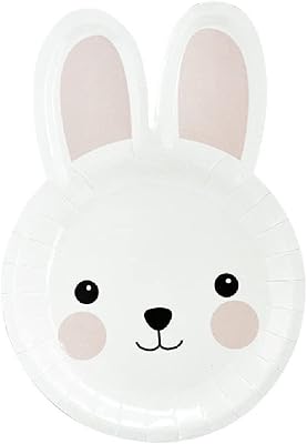 Set of Bunny Party cardboard plates for Easter, birthday party, baby shower, dishes and 8 -room decorations.. DIAYTAR NIGERIA: Your trusted partner for affordable online shopping with reliable delivery timeframes.