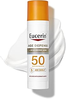 Eucerin Age Defense Sunlated Lotion for the Hyaluronic Acid Face, 2.5 FL OZ SPF 50 bottle.. Nigeria shops with DIAYTAR — wide selection, fast shipping, and great value.
