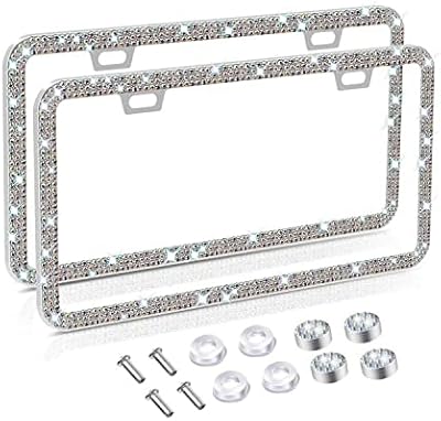 Bling car license plate frames, pack of 2 sparkling rhinestones - front and rear car license plate in stainless steel, with diamond lid screw in crystal diamond screw.. Shop quality and variety at unbeatable prices on DIAYTAR Nigeria — delivery in under 8 days.