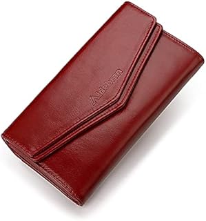 Elegant wallet for women handmade in real Italian leather with RFID, Cherry red, contemporary blocking technology.. Enjoy deals you can’t resist and delivery you can trust — DIAYTAR Nigeria.