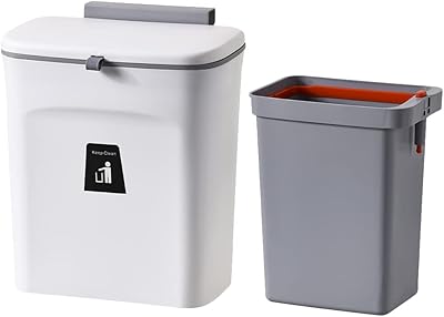 Nimai 9L suspended kitchen trash with integrated cleaning trash with lid without handle, white household trash.. Explore limitless products on DIAYTAR Nigeria — at the lowest prices.
