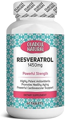 OLADOLE Natural complex of resveratrol and polyphenols 1450 mg 60 tablets, powerful powerful antioxidant, promotes healthy and cardiovascular aging | Resveratrol antioxidant supplements for men and women.. Shop with confidence at DIAYTAR NIGERIA, enjoying competitive prices and delivery within 8 days.