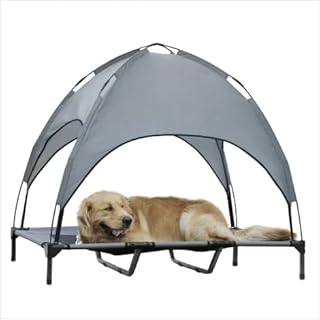 Large raised bed for dog Hoitlin with awning - outdoor raised dog bed with removable inner awning, gray tent (size L).. From big brands to everyday basics — DIAYTAR Nigeria has you covered.