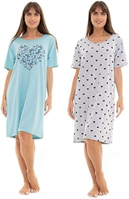 Set of 2 night sleeves for short sleeves for women 100 % cotton jersey with printed butterfly, heart, feather and tiger patterns.. Home to endless choices and pocket-friendly prices — DIAYTAR Nigeria.