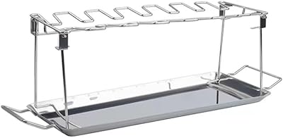 Chicken thigh grid and wing grid, foldable stainless steel wire, 14 locations, drainer, barbecue or oven, for family meetings, outdoor campsite, pastry (grid + stainless steel tray for chicken thighs).. Discover endless shopping possibilities at DIAYTAR NIGERIA, with budget-friendly prices and reliable delivery.