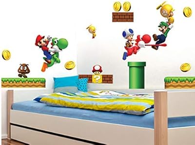 Removable wall stickers Super Mario for Girls Boys, Children's Decoration, Wall stickers to build a scene, Adhesive Wall sticker.. DIAYTAR NIGERIA: Where every Nigerian finds what they need at prices they can afford, delivered promptly.