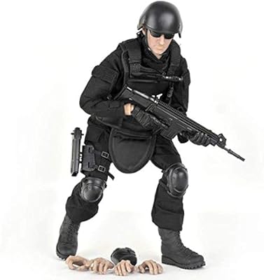 Set of combat toys from the SWAT 1/6 military army in black - 30 cm.. DIAYTAR NIGERIA: Where affordability and variety meet with convenient delivery within 8 days.