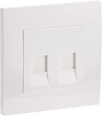 2-room wall plaque Schneider Electric Vivas Blanche with shutter without taking Keystone RJ-45 KB32RJK.. Find quality and variety without breaking the bank — only on DIAYTAR Nigeria.