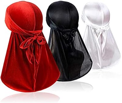 Package of 3 Moonmen Wave Durags (Velvet Durag | Silk Durag) - Super soft tracksuit pants with long tail hats, perfect for 360 waves.. From tech to toiletries, DIAYTAR Nigeria delivers without delay.