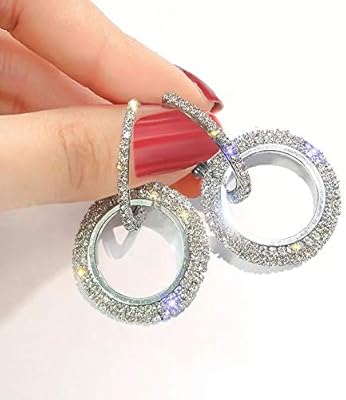 Elegant and luxurious round diamond earrings for women (shiny silver, pink gold), pink gold.. Discover shopping reimagined with DIAYTAR NIGERIA's extensive catalog and 5-8 day delivery service.