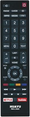 Huayu CT8054 CT-8509 remote control for Toshiba RM-L1625 TV with YouTube button and Netflix.. DIAYTAR NIGERIA puts thousands of products at your fingertips with affordable prices and delivery within a week.