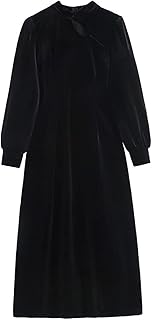 Wesbr Dresses for women, spring black dress with long sleeves for women's elegant evening dress (size: m).. DIAYTAR NIGERIA: Your trusted e-commerce partner with extensive product choices and affordable delivery.