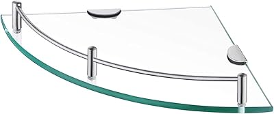 Study glass corner shelf for bathroom with stainless steel wall support Sus 304 in polished brass brass.. Experience the convenience of online shopping with DIAYTAR NIGERIA's reliable 5-8 day delivery service.