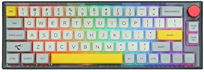 Mechanical game keyboard Ibooker Th66 PRO 65 % RGB Hot exchangeable 2.4 GHz/Bluetooth 5.0/With MDA PBT keys, long -term battery 2,200 mAh and control handle for Mac and Windows (Gateron Pro Yellow).. DIAYTAR NIGERIA bridges the gap between desire and affordability with nationwide delivery in under 8 days.