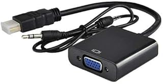 HDMI to VGA, 1080p resolution, with 3.5 mm HD audio cable for desktop and laptop computer (black).. DIAYTAR NIGERIA delivers more than products - we deliver affordable shopping satisfaction nationwide.