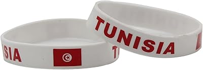 2pcs silicone bracelets for Tunisian football fans, sports accessories for men and women.. Experience the joy of discovery with DIAYTAR NIGERIA's vast catalog and nationwide affordable delivery.