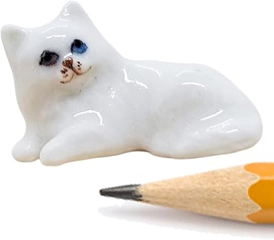 Witnystore 7/8 \ "Long white Turkish Angora Cat Take a rest figurine - Miniature handmade in painted ceramic striped shorthair animal chaton porcelain clay decorative pottery collection decor decor decor decor.. Fast, easy, and affordable — that’s shopping the DIAYTAR Nigeria way.