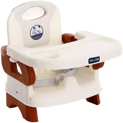 Baby dining room chair with ultra compact tray, very high supply booster, suitable for babies from 6 months to 4 years old, white/brown.. Shop with ease at DIAYTAR NIGERIA, Nigeria's premier e-commerce platform offering budget-friendly shipping.