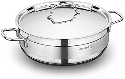 Marmit Korkmaz Alfa Low Pot in stainless steel - Silver 28 × 9 cm / 5.5 l Ka -1027.. DIAYTAR Nigeria: Where affordability meets speed and quality.