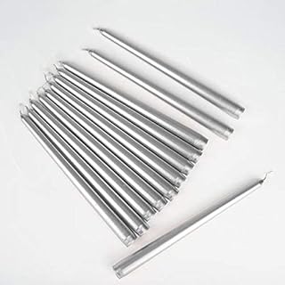 Set of 12 silver conical candles Sehia Life | Candles 10 ".. Affordable online shopping is just a click away with DIAYTAR Nigeria.