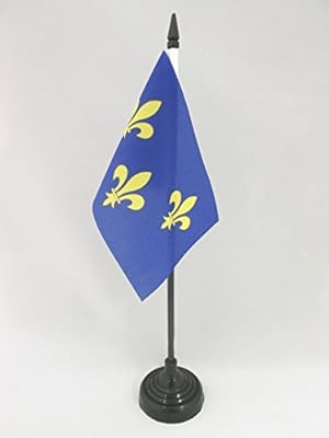 AZ FLAG Table flag 3 Lys flowers 15 x 10 cm Small blue and gold desktop 10 x 15 cm.. DIAYTAR NIGERIA: Where shopping is a pleasure with affordable prices and reliable delivery service.