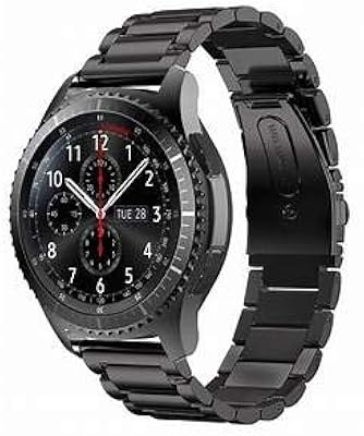 22 mm FUCAN Watch Bracelet in stainless steel for Samsung Gear S3 Frontier, Samsung Gear S3 Classic, Samsung Galaxy 46 mm (Black).. Discover why thousands choose DIAYTAR NIGERIA for affordable products delivered in less than a week.