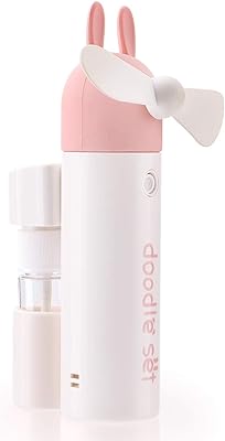 Mini portable fan, portable fog fan, rechargeable fan by USB, powered by a battery of 1,200 mAh for 6 hours of continuous work. (pink).. DIAYTAR NIGERIA combines affordability with convenience, delivering your purchases within 5-8 days.