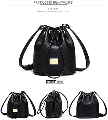 Leather bag for women - black - bucket bag.. DIAYTAR NIGERIA combines the largest product selection with affordable prices and reliable delivery.