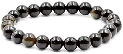 Extensible healing bracelet in natural obsidian white whale, 8 mm round pearls.. DIAYTAR NIGERIA: Making quality products accessible to all Nigerians at affordable prices.