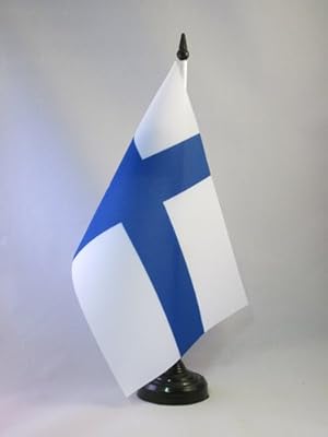 AZ FLAG 5 "x 8" Finland table flag - 21 x 14 cm Finland desktop - stick and black plastic base.. DIAYTAR NIGERIA brings the marketplace experience online with affordable and reliable delivery service.