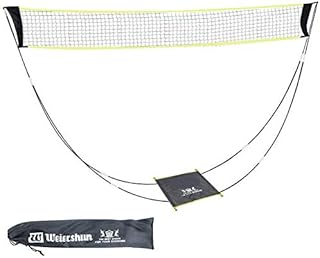 Deli portable badminton net, with transport bag on support, foldable volleyball tennis net - easy to install for interior/outdoor land, garden, no tool or piquet required.. With DIAYTAR Nigeria, everything is within reach — and within budget.